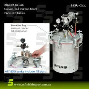 Binks 2-Gal Galvanized Carbon Steel Pressure Tanks